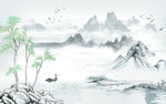 抽象水墨山水背景墙图片