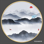 圆形山水画