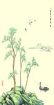 新中式现代小清新风景玄关