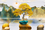 电表箱石来运转麋鹿晶瓷画装饰画