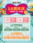 夏日清新周年庆促销活动海报