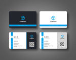科技企业公司蓝色名片设计模板