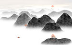 中式水墨山水画