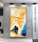 抽象色块玄关画