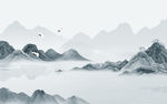 中国风轻奢山水画 tif分层