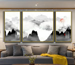 黑白山水画