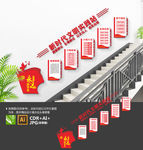 新时代文明实践站楼梯文化墙