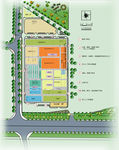车间厂房规划图效果图绿化图海报