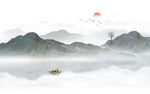 意境水墨山水画