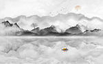 中式水墨山水画