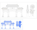 全矢量古代建筑龙纹线条