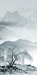 柳树轻奢新山水画 TIF分层