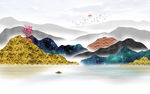 中式水墨山水画