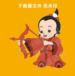 卡通男孩射箭