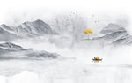 意境水墨山水画