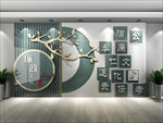 绿色新中式廉政文化墙