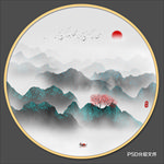 圆形水墨画