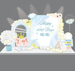 小猪宝宝生日主题背景设计