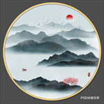 圆形山水画