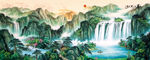 聚宝盆山水画