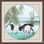 三羊开泰国画