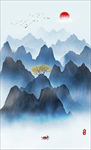 水墨山水挂画