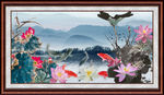 荷花国画
