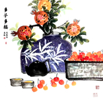 柿子水果画
