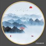 圆形山水画