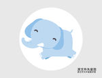 卡通大象插画图标
