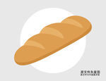 卡通长棍面包插画图标