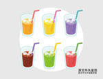 卡通果汁插画图标