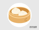 卡通小笼包插画图标