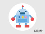 卡通机器人图标插画