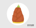 卡通竹笋插画图标