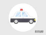 卡通警车插画图标