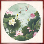 荷花国画