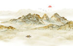 金色山水画