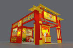 中式展台模型