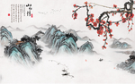 新中式山水背景墙