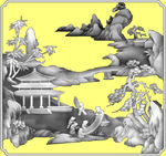 山水灰度图