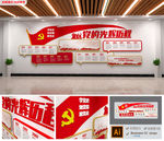 红色党的历程党史发展历程文化墙