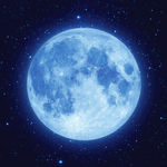 蓝色星空月球