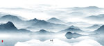 新中式水墨山水画