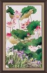 荷花山水画