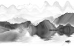 简约灰色山水背景 TIF分层