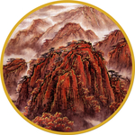 圆形水墨山水