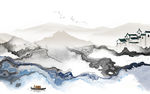 现代轻奢山水背景 TIF分层
