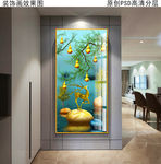 金葫芦发财树玄关晶瓷画