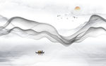 中式水墨山水画